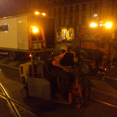Ošetření pracovních spár po opravách TT Plzeň